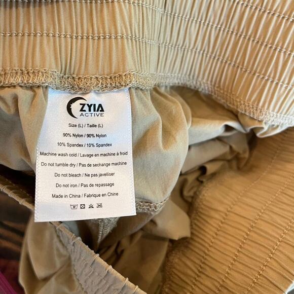 Zyia Active Work Flow Pants Women Large Tan Neutral Lounge Athletic Yoga Loose - Picture 11 of 12